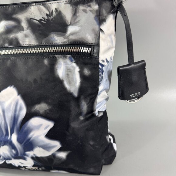 Tumi Black Blue Floral Nylon Croosbody Bag - Picture 3 of 13